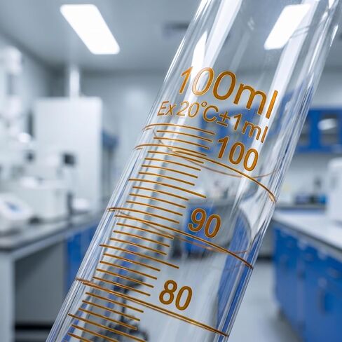 Baluue 100ml Graduated Cylinder, Borosilicate Glass Lab Beaker with Stable Base & Pour Spout for Accurate Hydrometer Readings, Chemistry & Kitchen Liquid Measure in Kuwait