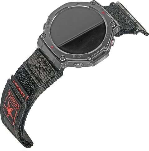 حزام ساعة HEMSUT من النايلون متوافق مع Amazfit T-Rex، T-Rex Pro، T-Rex 2، T-Rex 3، T-Rex 3 Pro 44 مم/48 مم، T-Rex Ultra 1 /Ultra 2، حزام بديل مع محولات معدنية، شريط لاصق وحلقة قابل للتنفس in Kuwait