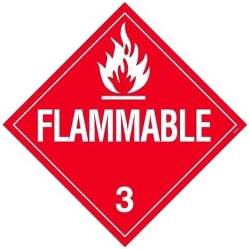 FLAMMABLE CLASS 3 Sign DOT Placards & Shipping Metal Tin Sign 12 x 12 inch Warning for Industrial & Commercial Use (Z725) in Kuwait