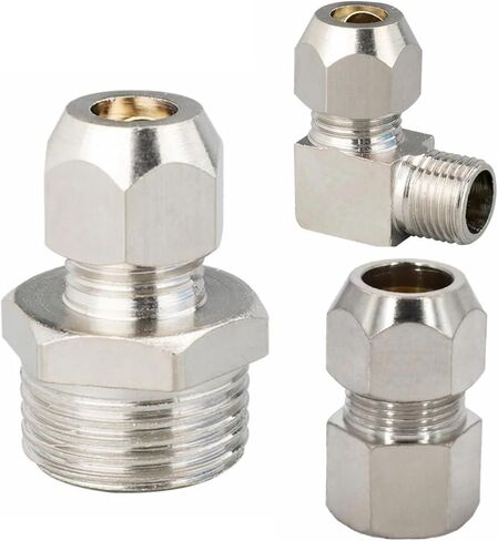 1/8" 1/4" 3/8" 1/2" BSPP Male Female 8mm Tube Compression Union Fitting Brass Pipe Fitting Elbow Water Gas Oil(1PC,8MM_M5) in Kuwait