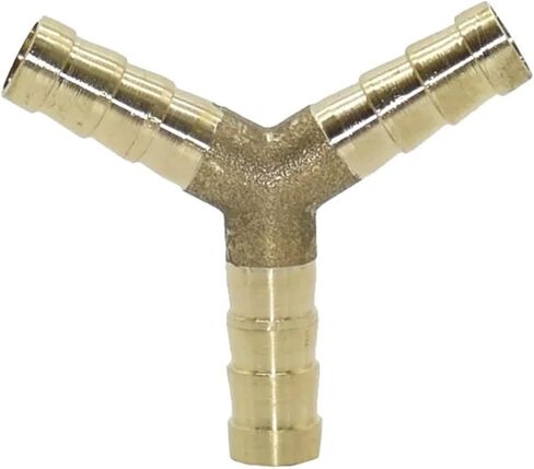 5pcs Y-Shape Brass Hose Fitting Tee 8mm 10mm 3 Way Hose Tube Copper Barbed Coupling Connector (8mm tee) in Kuwait
