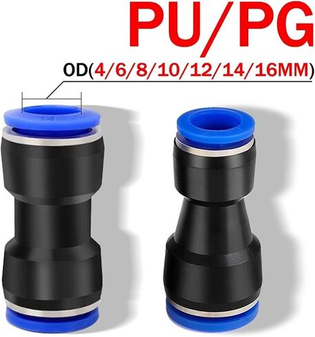50/100PCS Pneumatic Fittings Quick Air Connector Hose Tube Fitting PU PG 4mm 6mm 8mm 10mm 12mm Push Into Pluglug(100 PCS,PG 8-6) in Kuwait