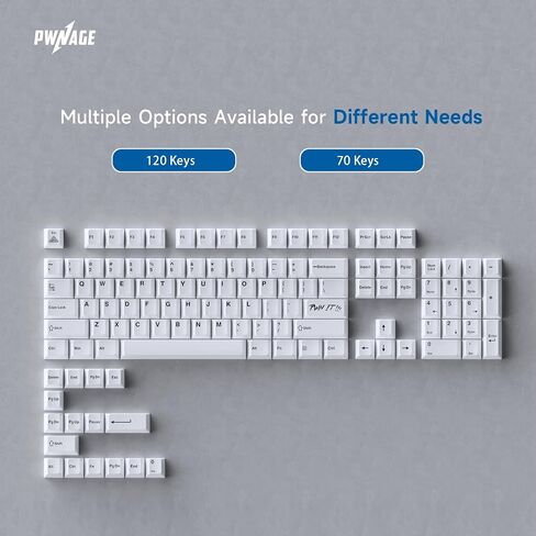 Pwnage Ceramic Keycaps - 65 Percent, Full Set Elegant Key caps, Custom 70 Keys Cherry Profile for 65% Keys Cherry Gateron MX Hall Effect HE Mechanical Keyboards, White in Saudi Arabia