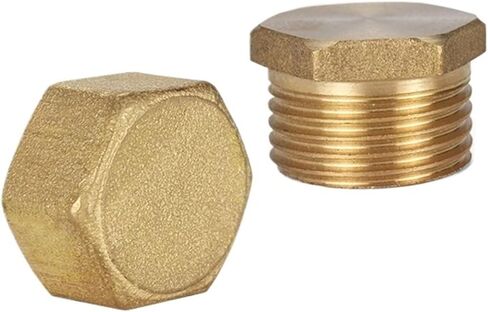 1/8"1/4"3/8"1/2"3/4'' Male&Female Threaded Brass Pipe Hex Head Brass Stopper End Cap Plumbing Fitting Connector (Female 1I8) in Kuwait