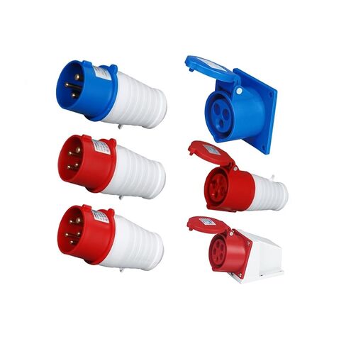 IP44 Industrial Plug Wall Socket Connector Three-Phase 3Pin 4Pin 5Pin 16A32A Waterproof Non-Explosion-Proof Aviation(Panel Socket 4P 32A) in Kuwait