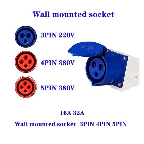 IP44 التوصيل الصناعي والمأخذ موصل مقاوم للمياه 3PIN 4PIN 5PIN 16A / 32A جدار التوصيل الكهربائي (16A 5P-01) in Kuwait