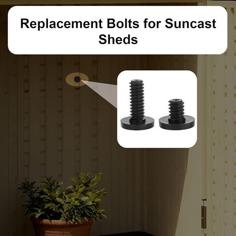 16 قطعة من البراغي المتوافقة مع Suncast، مسامير قصيرة سوداء طويلة تتساقط أجزاء براغي بديلة مع مفتاح ربط سهل التركيب ملحقات سقيفة التخزين لـ Suncast in Kuwait