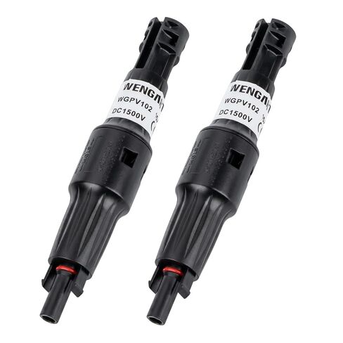 Wengart 1000V 15A Solar in-Line Fuse Holder with Fuse, Waterproof IP67 Male and Female Connector for Solar PV Panels and Charge Controllers, UV Resistant PPO Material, 1 Pair Black (1000V15A-1) in Kuwait