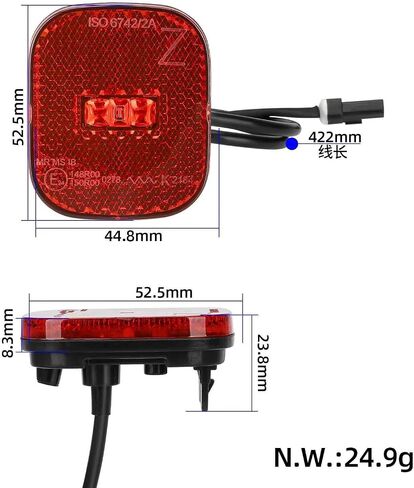 سكوتر كهربائي LED خلفي ضوء تحذير الفرامل مناسب لـ Segway Ninebot F3 ZT3 Max G3 سكوتر مقاوم للماء الحاجز الخلفي سلامة الفرامل استبدال الملحقات in Kuwait