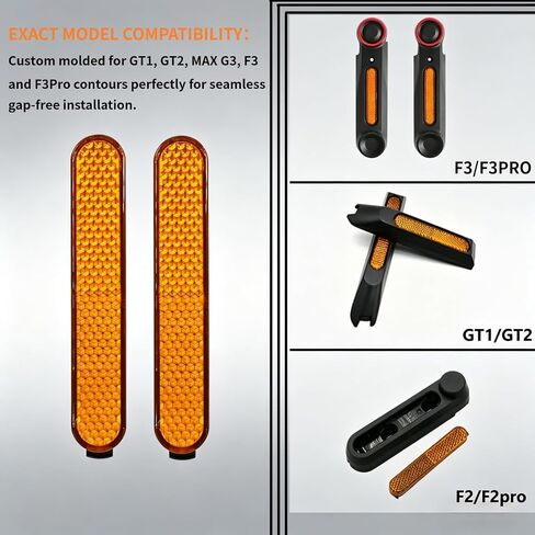 Rqhddpeij سكوتر كهربائي عاكس جانبي للعجلة الخلفية غطاء مزخرف شريط عاكس متوافق مع Ninebot GT1 GT2 MAX G3 F3 F3Pro غطاء شوكة شريط عاكس أجزاء إصلاح متينة in Kuwait