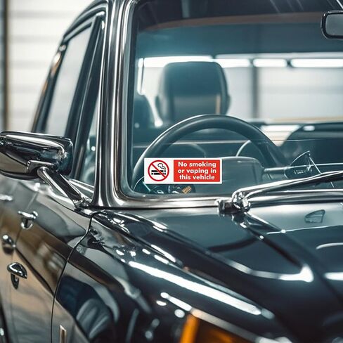 10 Pack No Smoking or Vaping in This Vehicle Sticker 6 × 2 Inches Vinyl Removable Waterproof Self Adhesive Car Decal for Vehicle Window in Kuwait