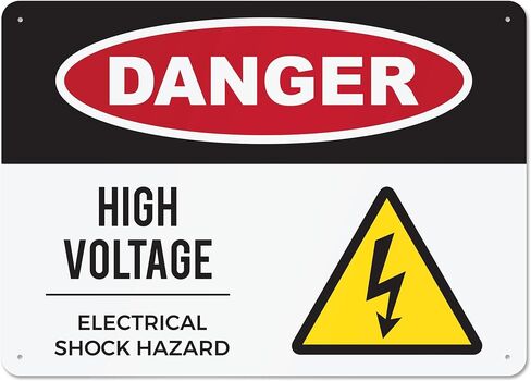 Sutter Signs Danger High Voltage Aluminum Sign - 10x14 Inch Electrical Shock Hazard Warning Sign for Fence & Wall in Kuwait