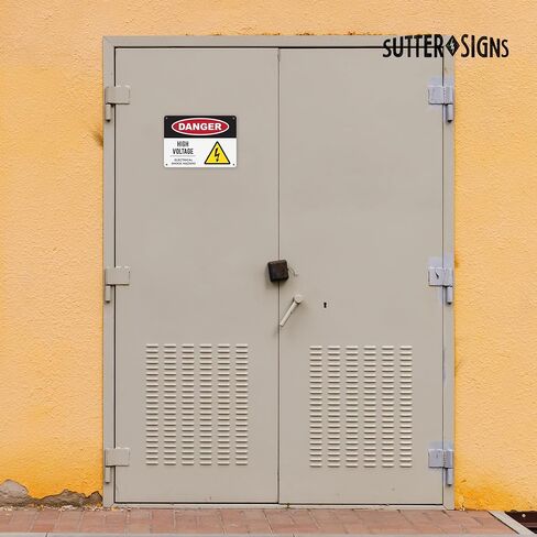 Sutter Signs Danger High Voltage Aluminum Sign - 10x14 Inch Electrical Shock Hazard Warning Sign for Fence & Wall in Kuwait