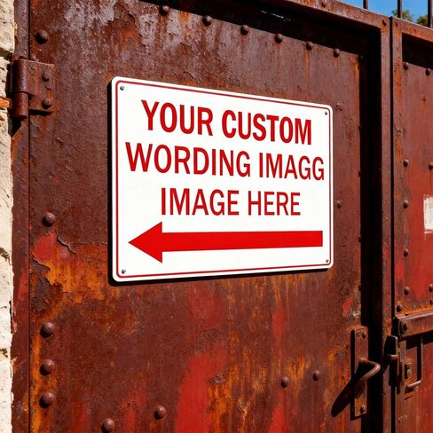 Custom Signs Outdoor Metal, Reflective Option, 10x7 Inches, Rust Free .040 Aluminum, Fade Resistant, Custom Text for Parking, Delivery, Door & Fence in Kuwait