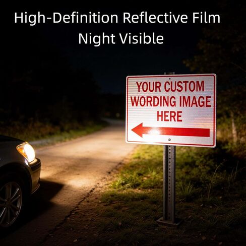 Custom Signs Outdoor Metal, Reflective Option, 10x7 Inches, Rust Free .040 Aluminum, Fade Resistant, Custom Text for Parking, Delivery, Door & Fence in Kuwait