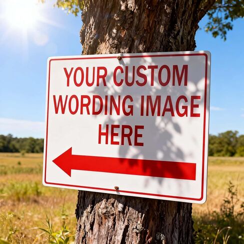 Custom Signs Outdoor Metal, Reflective Option, 10x7 Inches, Rust Free .040 Aluminum, Fade Resistant, Custom Text for Parking, Delivery, Door & Fence in Kuwait