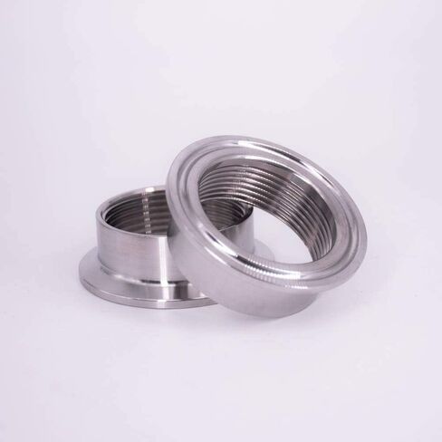 1 قطعة قصيرة 1/4 "3/8" 1/2 "3/4" 1 "1.25" 1.5 "BSPT أنثى 1.5" 2" ثلاثي المشبك وصلة أنابيب موصل 304 الفولاذ (K50.5MM_1") in Kuwait