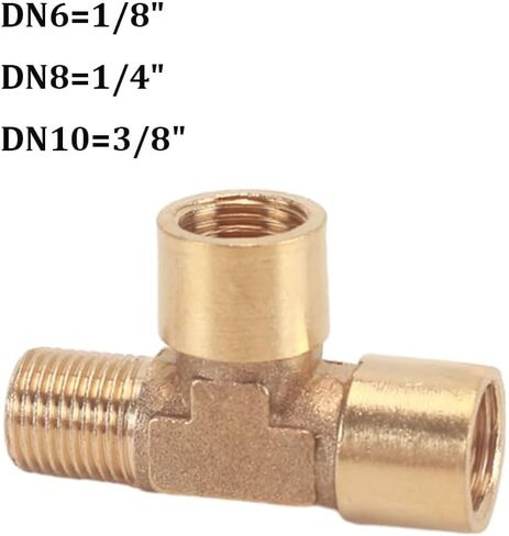 النحاس 1/8 "1/4" 3/8 "BSP الموضوع المحملة نوع 3 طريقة تركيب الأنابيب النحاسية مقرنة موصل النحاس الأجزاء الميكانيكية الهوائية (3/8") in Kuwait