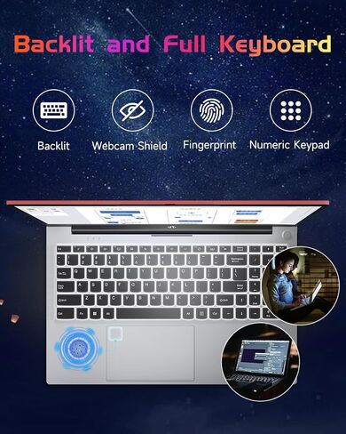 NIMO 15.6 IPS-FHD-Laptop, 16GB RAM 1TB SSD Intel Pentium Quad Core N100, Backlit Keyboard Fingerprint (Beat to i3-1115G4 Up to 3.4GHz) Computer for Student-Home WiFi 6 BT5.2 Win 11 in Saudi Arabia