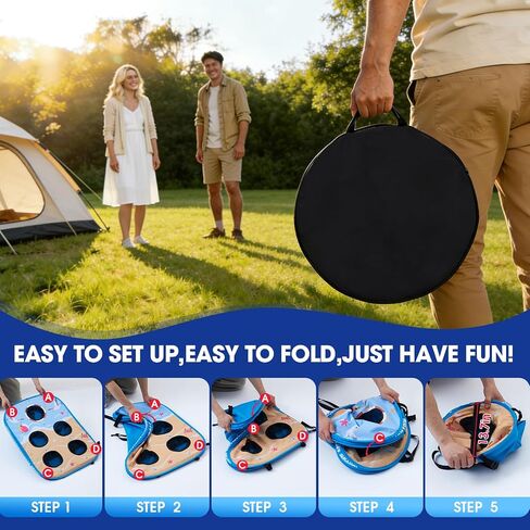 Pool Cornhole Board Set, Corn Hole Games Floating for Adults, 3ft x 2ft Cornhole Set Game Water and Land Dual-Use, Swimming Pool Toys for Family, Portable Beach/Lawn/Lake Toys in Kuwait
