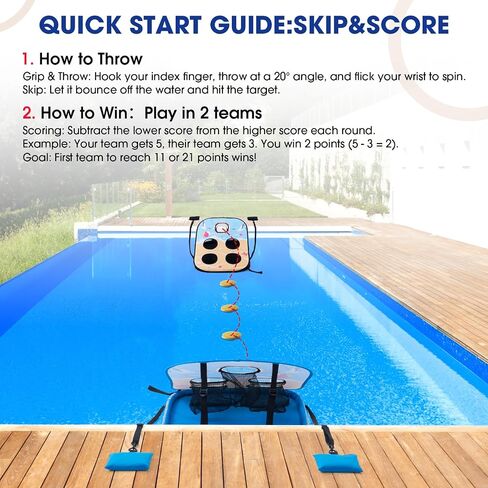 Pool Cornhole Board Set, Corn Hole Games Floating for Adults, 3ft x 2ft Cornhole Set Game Water and Land Dual-Use, Swimming Pool Toys for Family, Portable Beach/Lawn/Lake Toys in Kuwait