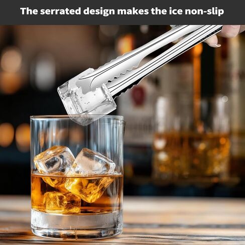 Stainless Steel Ice Tongs for Jumbo Ice Balls and King Cubes with Magnetic Hook -8.5 inch Ice Tongs for Whiskey, Kitchen, Bar Use, Design for Ice Bucket, Fridge, for Opal 2.0 Maker in Kuwait