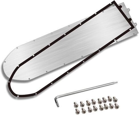 Stainless Steel Battery Bottom Cover for Ninebot Max G30 Electric Scooter with Protective Ring, Waterproof Chassis Guard Replacement Part, Silver(B) in Saudi Arabia