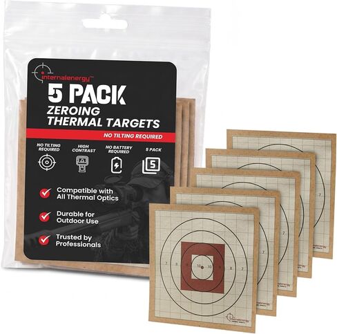 5-Pack Zeroing Thermal Targets with Bullseye – Extra-Bright Passive Rifle Shooting Targets for Outdoor Range Accuracy, No Tilting Needed in Saudi Arabia