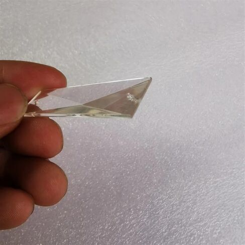 Hanging Crystals Prisms 50 Pieces 50mm Clear Trapezoidal Triangle Crystal Pendant with 2 Holes Prism Chandelier Crystal Home Curtain Accessories Hangings Crystals for Decoration in Kuwait