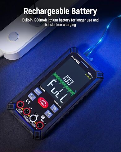 KAIWEETS KM601s مقياس متعدد رقمي 10000 عدد TRMS مقياس متعدد ذكي قابل لإعادة الشحن وKET20 سيليكون متعدد يؤدي اختبار مع مجسات مطلية بالذهب in Kuwait