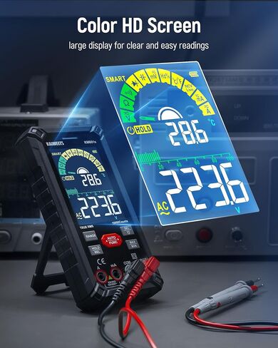 KAIWEETS KM601s مقياس متعدد رقمي 10000 عدد TRMS مقياس متعدد ذكي قابل لإعادة الشحن وKET20 سيليكون متعدد يؤدي اختبار مع مجسات مطلية بالذهب in Kuwait