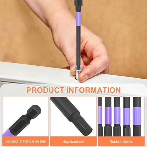 40Pcs Allen Wrench Drill Bit Set, Metric & SAE 4" Long Hex Bit Set, 1/4" Hex Shank Allen Key Drill Bits w/Magnetic CNC Tip & Extension Socket, S2 Steel Allen Wrenches Sets for Impact Drivers & Drills in Kuwait