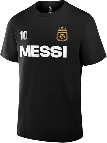 Icon Sports Official Licensed Argentina Messi Cotton T-Shirt Soccer Tee - Men Size - Black in Kuwait