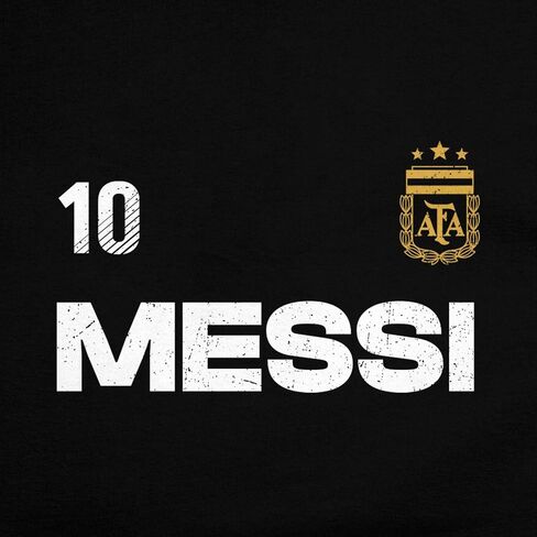 Icon Sports Official Licensed Argentina Messi Cotton T-Shirt Soccer Tee - Men Size - Black in Kuwait