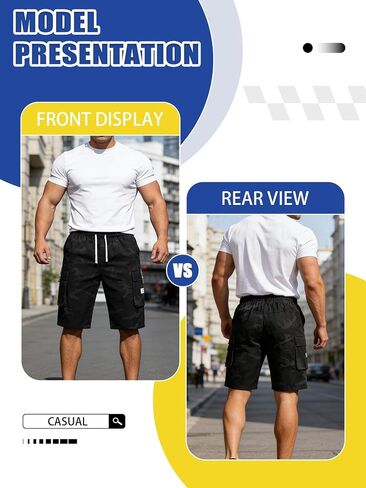 Men's Casual Shorts 1-Pack, Quick-Dry Breathable Summer Outdoor Shorts with Pockets, Streetwear Athletic Shorts for Gym in Kuwait