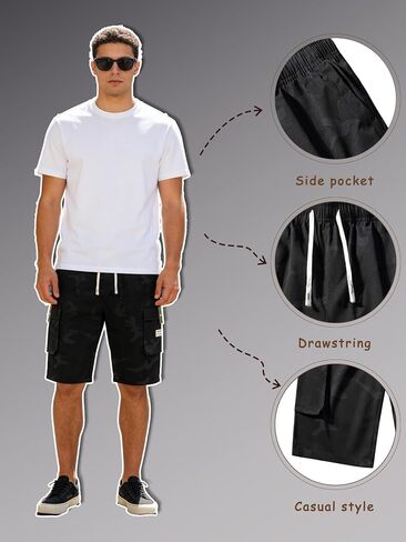 Men's Casual Shorts 1-Pack, Quick-Dry Breathable Summer Outdoor Shorts with Pockets, Streetwear Athletic Shorts for Gym in Kuwait