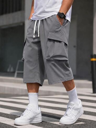 Men's Casual Capri Cargo Shorts Summer Hiking Sports Shorts in Kuwait