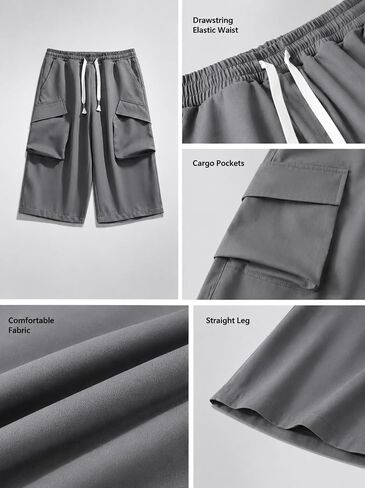 Men's Casual Capri Cargo Shorts Summer Hiking Sports Shorts in Kuwait