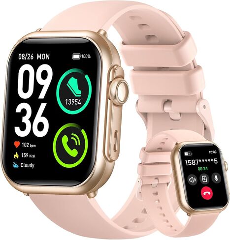 Health & Fitness Trackers for Women Men: 30 Day Battery Life Activity Tracker with Answer/Make Call Blood Pressure SpO2 Sleep Heart Rate Monitor 120+ Sports 5ATM Smart Watch for iPhone Android Reloj in Kuwait