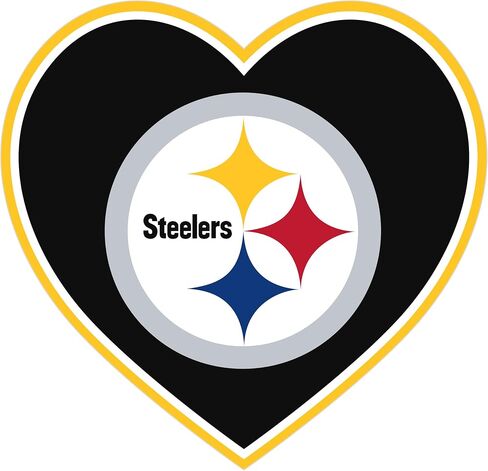 ألوان الفريق لملصقات القلب من Siskiyou NFL Pittsburgh Steelers، مقاس واحد in Kuwait