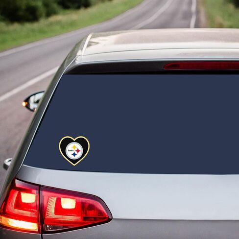 ألوان الفريق لملصقات القلب من Siskiyou NFL Pittsburgh Steelers، مقاس واحد in Kuwait