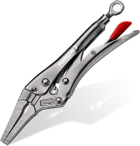 ARROW 6.5 in Needle Nose Locking Pliers, CR-MO Jaw, Long Nose Locking Pliers, Adjustable Clamping Pressure with Through-Hole Screw, Trigger Release, Ideal for Tight Spaces in Kuwait