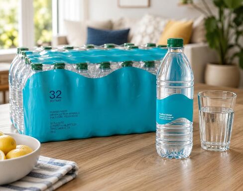 Purified Drinking Water Bottles 16.9 Fl Oz, 32 Pack – BPA Free Bottled Water Case | Purified Water Bottles For Home, Office, Travel & School | Pure Agua Mini Water Bottles Giftset For Emergency Supply in Kuwait