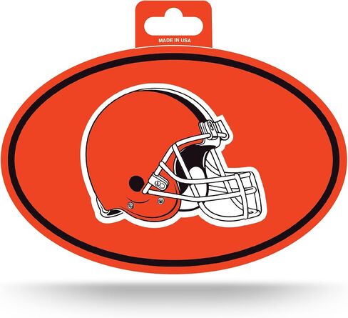 Rico Industries NFL Football Cleveland Browns Team Logo Colored Oval Sticker in Kuwait