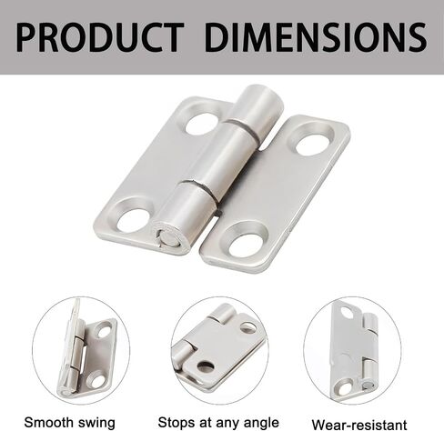1 Inch Small Self Closing Door Hinges Stop at Will - 6 Pack Position Control Torque Hinge 3-4 (kgf-cm) Friction Hinges for Cabinet 320 Degree Rotary Steel Damping Hinge in Kuwait