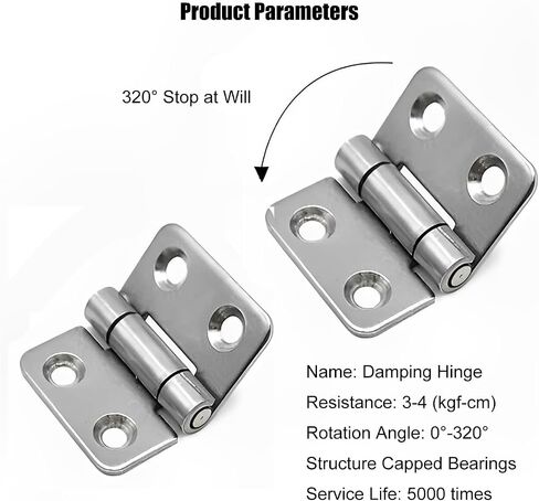 1 Inch Small Self Closing Door Hinges Stop at Will - 6 Pack Position Control Torque Hinge 3-4 (kgf-cm) Friction Hinges for Cabinet 320 Degree Rotary Steel Damping Hinge in Kuwait