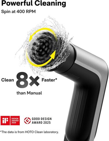 HOTO Grip™ Cordless Electric Spin Scrubber, IPX7 Waterproof, Lightweight at 0.65 lb with 6 Brush Heads, Powerful Cleaning Scrubber, for Bathroom, Kitchen, Tile, Shower in Kuwait