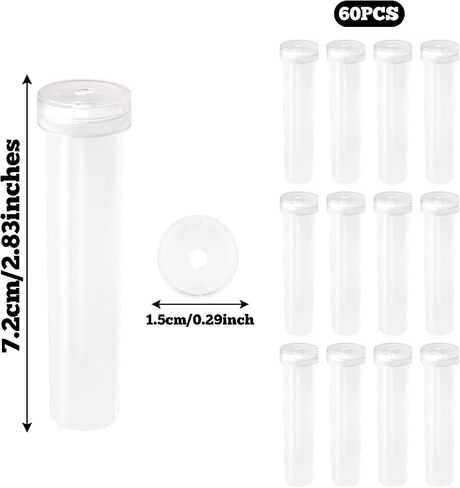 baotongle 60pcs Clear Leak-Proof Floral Water Tubes with Caps 2.8 in Reusable Floral Water Tubes for Single Stem Flower Arrangements Roses Bouquets in Kuwait