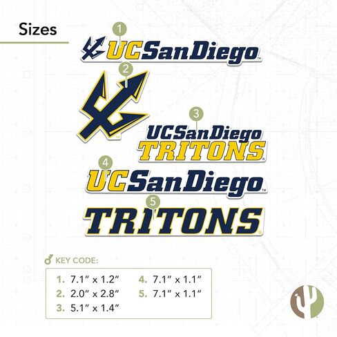 ملصق جامعة صبار الصحراء في كاليفورنيا سان دييغو Tritons UCSDr شارات الفينيل زجاجة مياه للكمبيوتر المحمول ورقة قصاصات السيارة T2 (النوع 2-2) in Kuwait