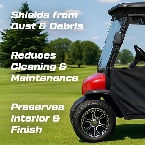 Evolution Golf Cart Enclosure - 4 Passenger Windproof D5 Ranger & D5 Maverick Golf Cart Rain Cover with Rails - Durable & Heavy Duty Waterproof Enclosure for All-Weather Protection | Black in Kuwait